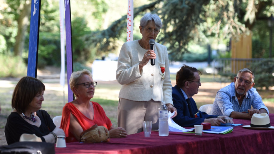 Photo, de g. à d., Hélène Barral, nouvellement élue présidente du comité de Cœur d'Hérault, Patricia Weber, Danielle Aben, réélue présidente de la SMLH34, Alain Mombel, élu 1er vice-président, Henry Coquelle, nouveau trésorier de section.